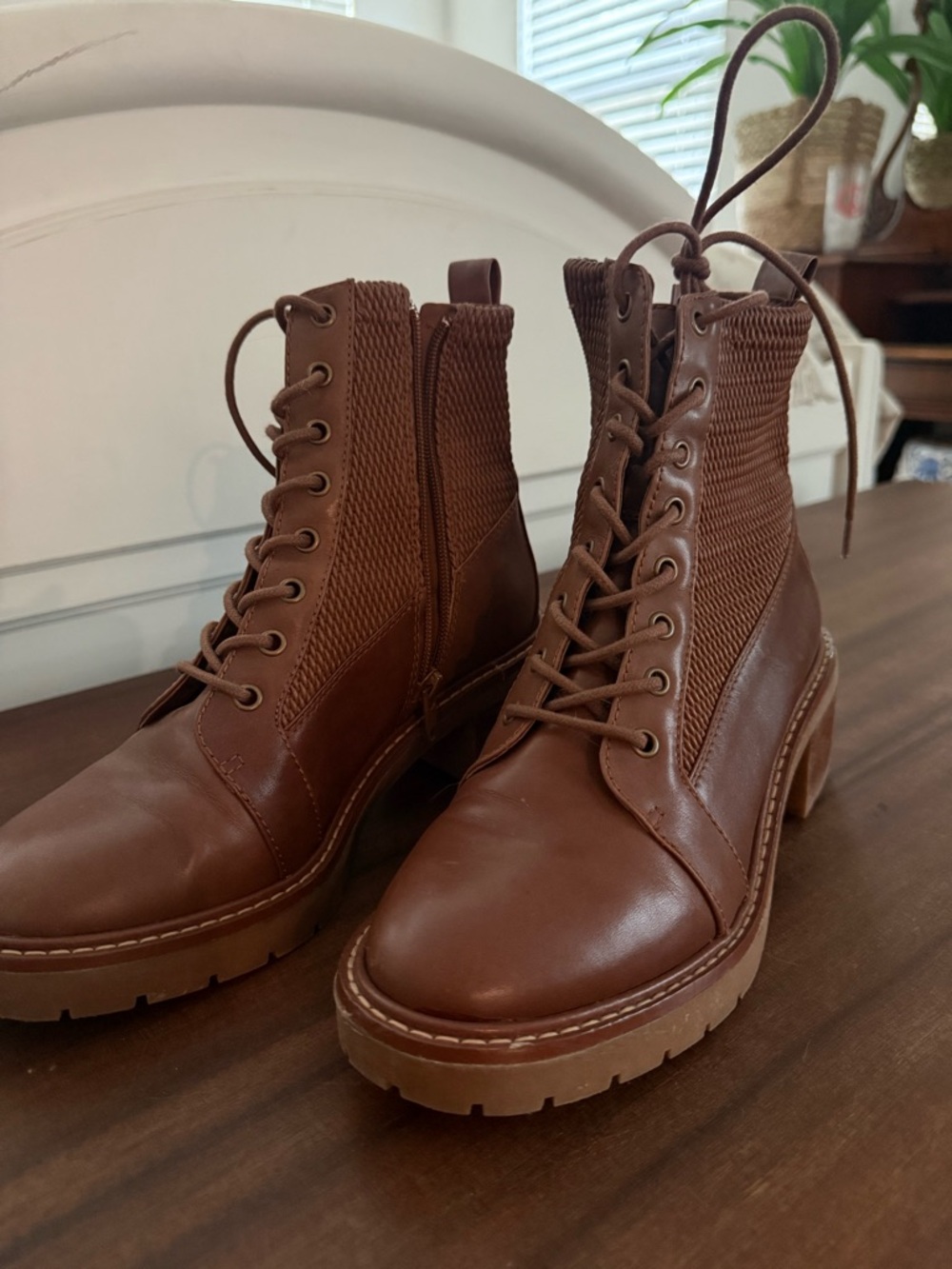 Women’s Brown Lace-Up Combat Boots - Unbranded